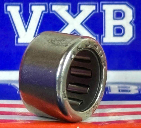 Close-up of an HK0908 Miniature Needle Bearing Shell-Type 9x13x8mm, showcasing its smooth metal finish and VXB branding.