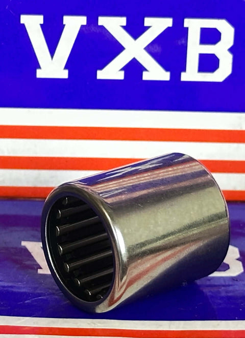TA2030 Needle Roller Bearing 20x27x30 Metric Bearing shown at an angle, highlighting the cylindrical steel structure against a colorful backdrop.