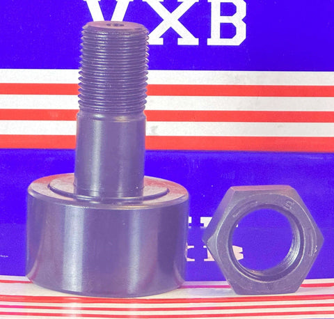 CF1-3/4SB Cam Follower - an extremely fine Needle Roller Bearing 1-3/4" x 1 1/32" x 1-3/4" inch with hex nut, front view
