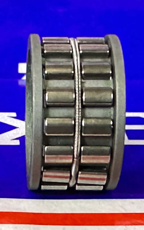 Side view of FE20Z One-Way Clutch 12x20x7mm - Slim Design - Sprag-Type, metal bearing, detailed on a blue background.