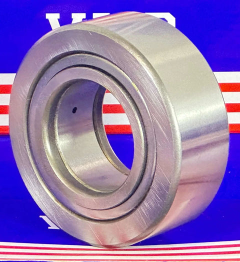 NUTR40PP Track Cylindrical 2-Row Roller Bearing 40x80x32mm in steel, front view against a blue and red background