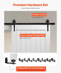 Sliding Barn Door With Hardware Kit 36 X 84 Inch White MDF Panel Door With Waterproof PVC Coating Scratch Resistant Interior Barn Door For Bathroom Kitchen Bedroom Laundry Room And Living Room
