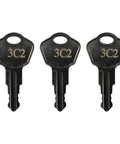 Three Replacement Keys for 3C2 Safe Locks provide fast, secure access to safes, file cabinets, and desks; this cost‑effective 3‑piece set matches 3C2 codes, helping you regain access quickly and conveniently.