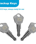 Three Replacement Keys for 3C2 Safe Locks provide fast, secure access to safes, file cabinets, and desks; this cost-effective 3-piece set.