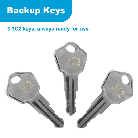 Three Replacement Keys for 3C2 Safe Locks provide fast, secure access to safes, file cabinets, and desks; this cost-effective 3-piece set.