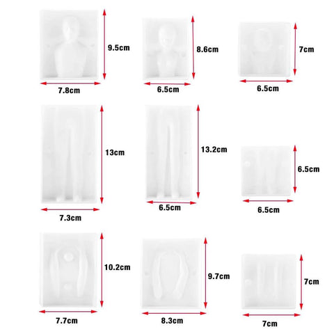 3D People Fondant Mold Set For Cake Decorating Plastic Human Shaped Clay Polymer DIY Templates Sugarcraft Baking Tool Molds