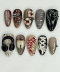 Marine Elements Nail Mold Set with 3D designs in silicone molds for nail art and crafts featuring shells, anchors, and starfish.