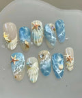 Marine Elements Nail Mold Set Silicone Molds For 3D Nail Art With Shells Anchors Starfish Wave Designs Teeth And Wind Chimes