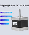 3D Printer 42-40 Stepper Motor, 2 Phase 1A 1.8 Degree 0.4N.M with silver frame and visible shaft, compatible with Ender-3, CR-10.