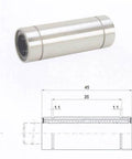 3D Printer CNC Parts LM8LUU Linear Bearing Set for JGAurora Voron Monoprice Maker Select, diagram with 8mm bore size