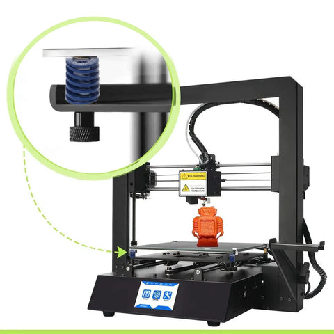 3D printer showing installed Heavy Duty 3D Printer Die Spring with 20mm Outer Diameter and 10mm Inner Diameter 25mm Long Free Length