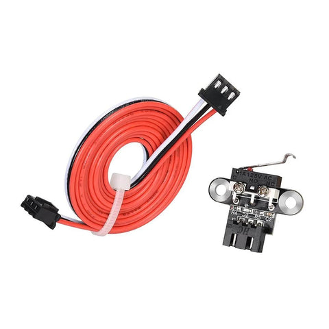 Six Pack Mechanical Endstop Limit Switch Modules For 3D Printers With Horizontal Type Action 1 Meter Cable Normally Open Plug And Play On Ramps 1.4 And Compatible Boards For Precise Homing, showing red cable and black switch