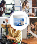 Image of 3D Printer Lube Kit 100g Bearing Oil With Brush Gear Grease for Precision Motion with various users applying grease to printers.