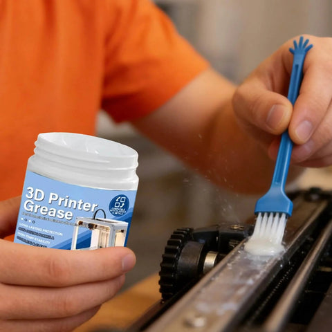 Applying 3D Printer Lube Kit 100g Bearing Oil With Brush Gear Grease for Precision Motion on linear guide rail