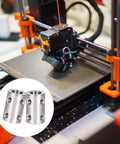 Two Pack 8mm to 8mm stainless steel shaft couplers with 3D printer motor, showing precise alignment and durable operation.