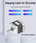 3D Printer 42-40 Stepper Motor, 2 Phase 1A 1.8 Degree 0.4N.M Stepper Motor for 3D Printer Extruder, metal and plastic
