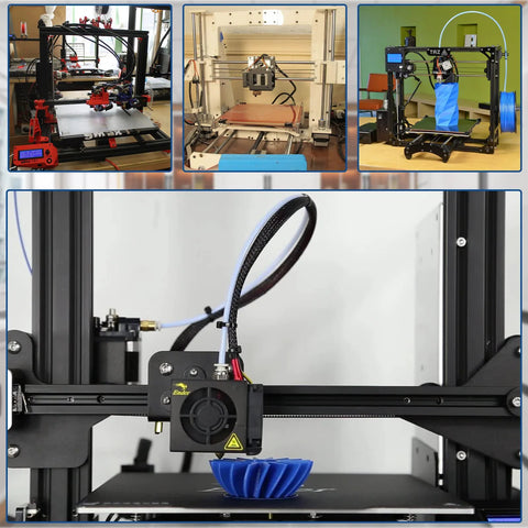 Three 3D printers using Two Pack 8mm x 150mm Chrome Linear Motion Rods with hardened steel guide rails, rust resistance, precise motion