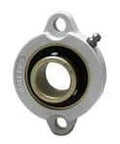 Single 2-Bolt Flanged Ball Bearing Insert 1/2 in (12.7 mm) ID Narrow Inner Ring with Zinc-Plated Ball Insert and White Polymer Housing