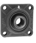 Front view of 2-bolt flange bearing housing UCFX206-20 with UC206-20 insert, sealed ball bearing flange, cast iron 2-bolt mount.