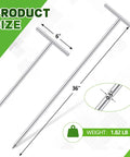 2 Pack 36 Inch T Handle Galvanized Ground Rods Half Inch Diameter 3 Foot Long For Electric Fence And Industrial Power Setups