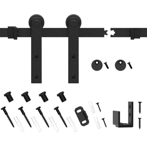 3FT Super Mini Sliding Barn Door Hardware Kit for Single Cabinet Doors on TV Stands and Small Wardrobes, visible components