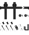 3FT Super Mini Sliding Barn Door Hardware Kit for Single Door TV Stands Wardrobes and Small Cabinets with J Shape Hanger Carbon Steel