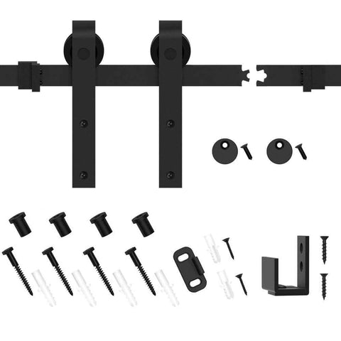 3FT Super Mini Sliding Barn Door Hardware Kit for Single Door TV Stands Wardrobes and Small Cabinets with J Shape Hanger Carbon Steel
