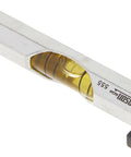 Compact 3 in aluminum line level with hex body delivers precise alignment for masonry, plumbing, and landscaping, silver anodized finish
