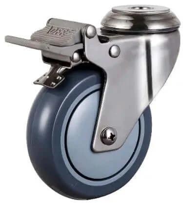 3 inch caster wheel with brake bolt stainless steel TPR for smooth motion and stable alignment in automation systems