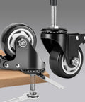 3 Inch Heavy Duty Caster Wheels Set Of 4 With Threaded Stem For Furniture And Workbenches Half Inch Diameter And 13 Threads Per Inch Locking Casters Non Marking PU Wheels Smooth Rolling Industrial Castors Each Up To 400 Pounds