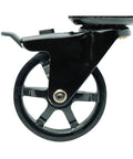 Side view of 3 Inch Polyurethane Black Mag Designer Caster Set with Non Marking Floor Protection and Total Lock Braking System