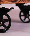 3 Inch Polyurethane Black Mag Designer Caster Set With Non Marking Floor Protection installed on wooden furniture