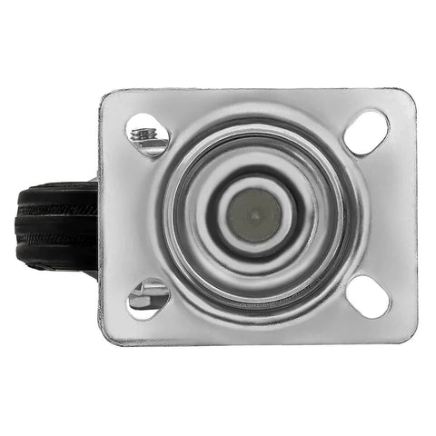 Top view of 3 Inch Heavy Duty Swivel Caster Wheels 4 Pack, Rubber Base Casters with Top Plate and Double Ball Bearings.