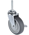 Heavy Duty 3 Inch Swivel Caster Wheels Set Of Four With Five Sixteenth Inch Threaded Stem Eighteen Threads One And A Half Inch Long Rubber Locking Casters For Wire Shelving Furniture And Carts Total Static Load Capacity 720 Pounds.