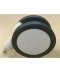 3" Black-White Twin Wheels Caster - M8 Threaded Stem designed for smooth motion and stable alignment in automation and mechanical systems