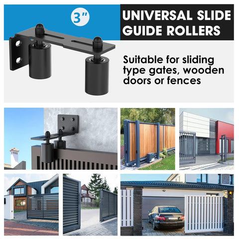 Heavy Duty Slide Gate Roller Guide With Steel L Rear Post Bracket And Adjustable Nylon Roller Rolling Gate Hardware Kit
