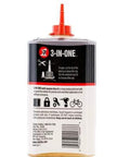 3-IN-ONE Multi-Purpose Oil, 8 OZ bottle with twist spout, back view showing product details and usage instructions.