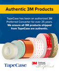 Various rolls of 3M adhesive tapes with TapeCase branding indicating authenticity and preferred converter status.