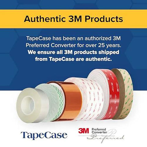 Array of authentic 3M tapes including various colors and sizes, presented by TapeCase, an authorized 3M Preferred Converter.