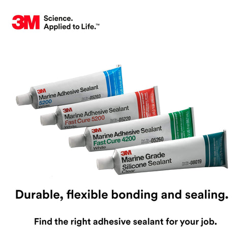 3M Heavy Duty Marine Grade Silicone Sealant For Boats And RVs Above The Waterline Sealant Clear Flexible And Tough 3 Fl Oz Tube