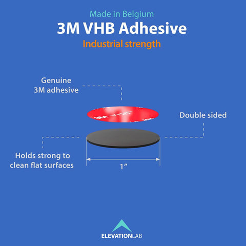 Diagram of Ultra Strong 3M VHB 5952 Adhesive Circles, 1 Inch Round, 25 Pack, showing double-sided foam with industrial strength.