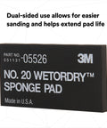 Wetordry Sponge Pad Dual Sided For Wet And Dry Sanding Automotive, close-up of black pad showing product details and brand