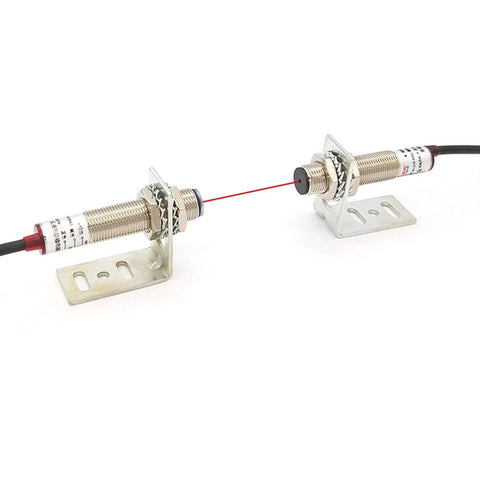 3mm Beam Photoelectric Switch for Trough Beam Infrared Sensor NPN Output with LED Indicator setup shown