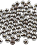 3mm Steel Balls - 100-Pack displayed in a scattered arrangement, polished and reflective, ideal for science projects and magnetic demos.