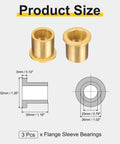 Image showing 3 Pcs Flange Sleeve Bearings With 20mm Bore, 26mm Outer Diameter, 30mm Length, 32mm Flange Diameter And 3mm Flange Thickness.