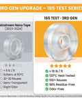 Heavy Duty Double Sided Tape For Clear Mounting Nano Adhesive Strips For Picture Hanging Easy Peel And Stick 9.85 Feet Roll The Real Deal For Photos Decor Office Projects And DIY Mounting, 3rd Gen Upgrade, 165 Test Series