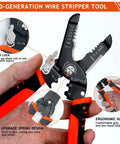Five In One Wire Stripper Tool For 10 To 20 AWG Electrical Wire, Seven Inch Multifunctional Electrician Cable Stripper in use