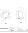 Efficient Narrow V Belt Sheave For 3V Belts With Three Grooves And Three Point One Five Inch Outer Diameter Ductile Iron Heavy Duty SH Bushing Required Model 3V3153 TB Woods technical diagram front and side views