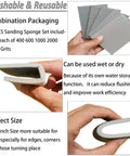 20 Pcs 3x4 Inch Sanding Sponge Set 400 600 1000 2000 3000 Grit For Wet Dry Use, hands holding gray sanding sponges