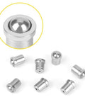 3x4mm Ball Plunger Set, 304 Stainless Steel Spring Loaded Ball Detent Plungers, 10N Elasticity, close-up view of 7 pieces